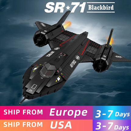 1733PCS SR-71 Blackbird Fighter Building Blocks Military Aircraft Model Bricks Set Collection Display Kids Toys Holiday Gifts