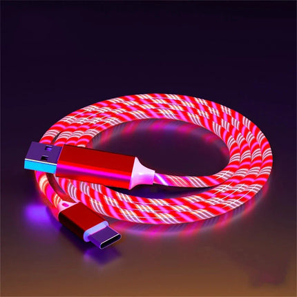 Glowing LED Light USB 3 IN 1 cable Phone Fast Charging Charger Luminous USB-C Cable For Xiaomi iPhone Phone - product image f
