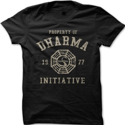 DHARMA Initiative 1977 TV Show LOST Printed Cotton T-shirt Short-sleeve Round Neck Regular Fit Clothes Comfortable Tops