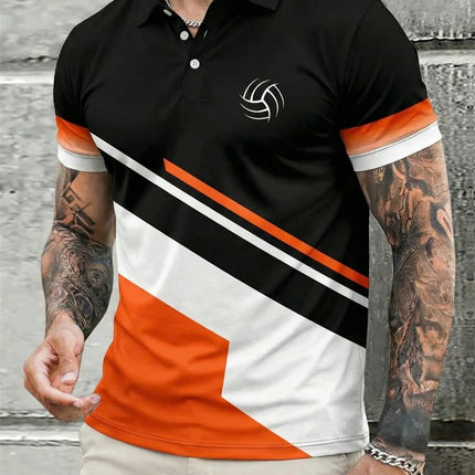 2026 Summer New Arrival Men's Polo Shirt Casual Stylish Comfortable and Breathable Short-Sleeve Top with 3D Striped Print Design
