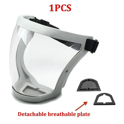 Full Face Shield Mask Transparent Head Eye Safety Protective Cover Glasses Screen Visors Dustproof Wind Proof Anti-Fog Goggles