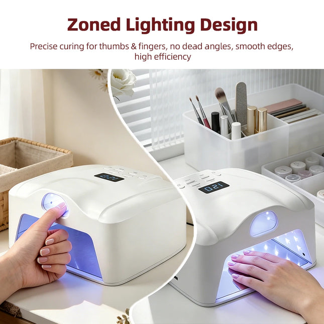 Secador de uñas LED UV de doble uso con sensor inteligente automático, lámpara de uñas, luz de secado de gel de curado rápido, lámpara de manicura y pedicura para herramientas de salón en casa