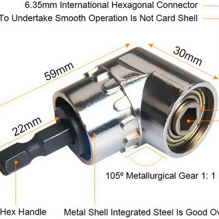 Impact Grade 105 Degree Angle Socket Adapter Power Hand Tool Part Driver Extension Set Screwdriver Holder Drill - product ima