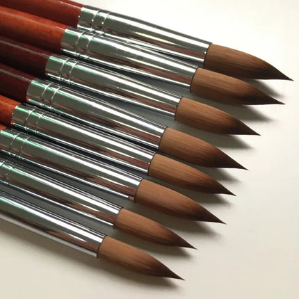 1PC Kolinsky Hair Wood Acrylic Nail Art Brush Round Size 10#12#14#16#18#20#22#24 UV Gel Carving Pen Liquid Powder Manicure Tools