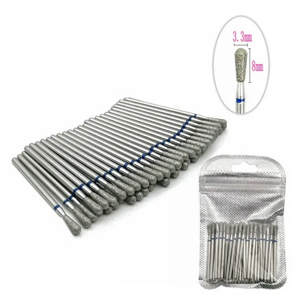50pcs Diamond Nail Drill Cuticle Clean Bit Set Manicure Electric Cutter Bits Accessories Dead Skin Remove Tool
