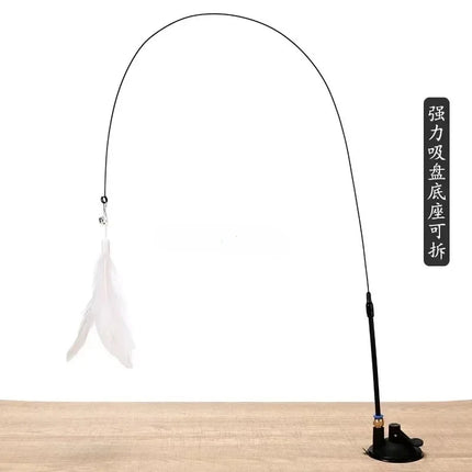 1Pc Cat Teaser Stick Interactive Toy Feather Teaser Stick Wand Pet Feather Refill Replacement Catcher Product For Cat Exercise