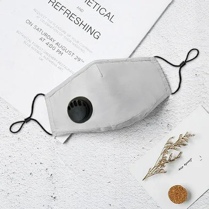 Cotton Face Mask with Breathing Valve Filter Reusable Washable Masks Fashion Mouth Face Mask Anti Dust Activated Carbon PM2.5