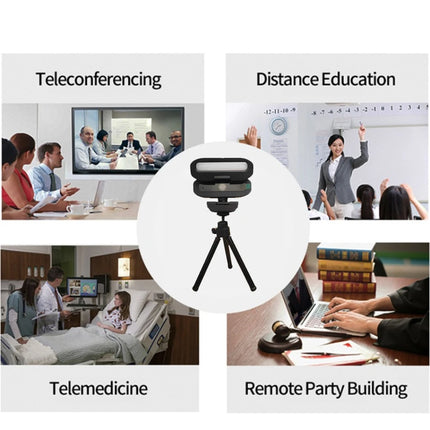 Full 4K HD Webcam LED Fill Light for Live Webcast Meeting Gamer Camera Privacy Cover USB 3.0 Compatible Plug Work Auto Focus