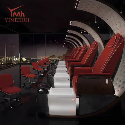 Luxury Pedicure Chair for Nail Spa Salons High-Back Professional Foot Care Manicure Station Human Touch Massage Modern Furniture