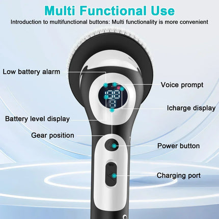 TINSOL Multifunctional Electric Cleaning Brush 11 in 1 Voice Cordless Smart Rotating Cleaning Brush Kitchen Cleaning Brush