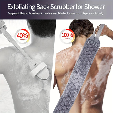 Exfoliating Body Scrubber Set - Includes Back Scrubber, Bath Glove And Shower Bath Sponge Loofah - Deep Clean And - product i