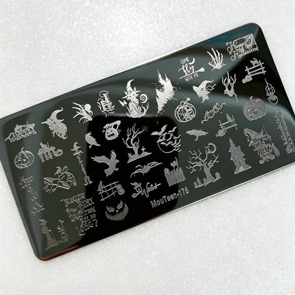 MouTeen263 Nail Stamping Plate Cursive English Word & Phrase Design Nail Art Template Romantic Letter Manicure Printing Tool