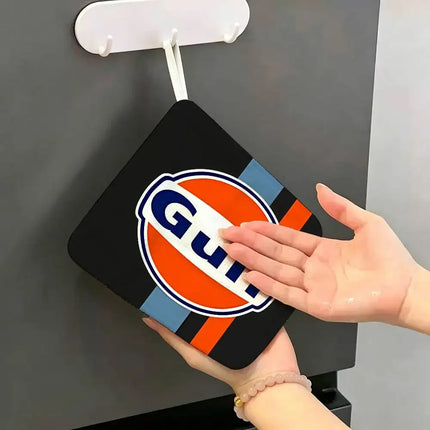 G-Gulf Racing Car Logo Household Hanging Towel, Polyester Cotton Hand Wiping Towel, Sturdy For Bathroom Bedroom