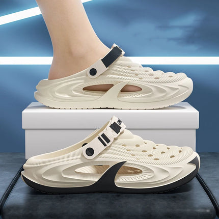 Men's Outdoor Slippers EVA Non-Slip Closed-toe Thick Soft Platform Slide Fashion Comfortable Sandals For Men Summer Home Shoes