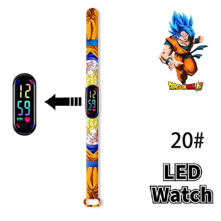 Bandai Dragon Ball Z Fashion Cartoon Action Printing Anime LED Type Watches Kids Watch Birthday Gifts Toys