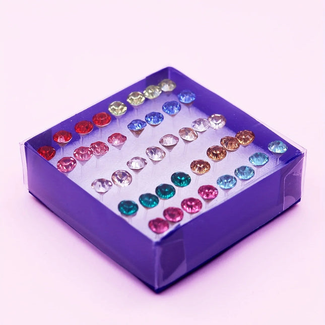 20 Pair/Set Women Girl Rhinestone Crystal Ear Stud Earrings Party Elegant Simple Daily Wear Earring - product image 2