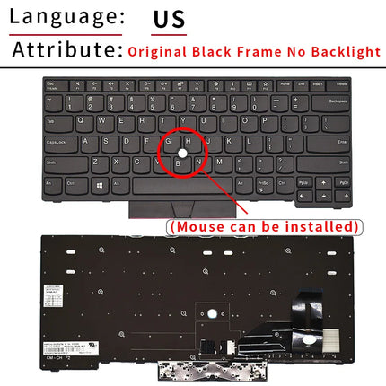 Spanish Russian Backlit Laptop Keyboard For Lenovo Thinkpad E480 E485 E490 E495 L380 L390 L490 L480 T490 T495 01YP280 01YP320