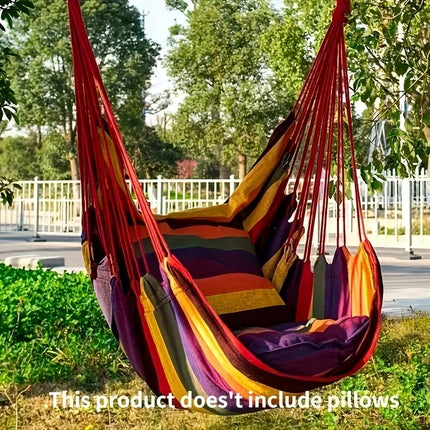 1pc Canvas Leisure Hammock Chair - Relaxing Outdoor Swing with Hanging Design, Durable Material, Indoor and Outdoor Use