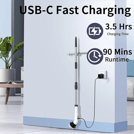 Electric Cleaning Brush Multi Function Handheld Wireless Kitchen Floor Washing Pool Bathroom Scrubber