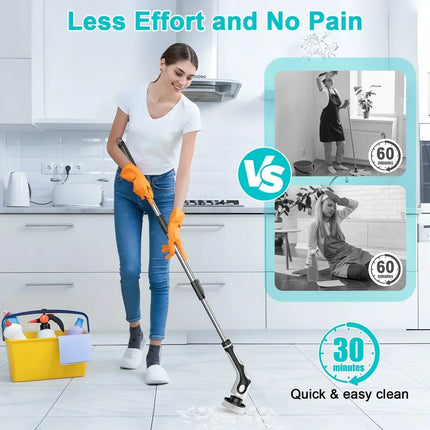 TINSOL Multifunctional Electric Cleaning Brush 11 in 1 Voice Cordless Smart Rotating Cleaning Brush Kitchen Cleaning Brush