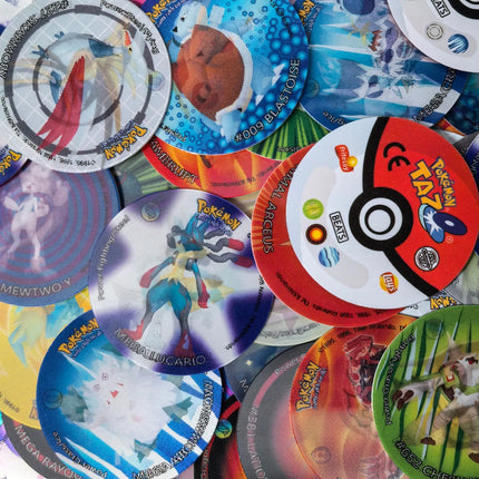 10-90Pcs 3D Flip Pokemon ZA Mega Evolution Tazos Complete Set Lenticular Round Pogs Eco Plastic 4cm Anime Collectible Game Cards
