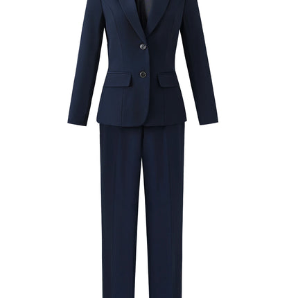 Single-Breasted Notch Lapel Suit Set: Slim-Fit Blazer & Formal Trousers, Minimalist Commuter Style with Elegant Sophistication