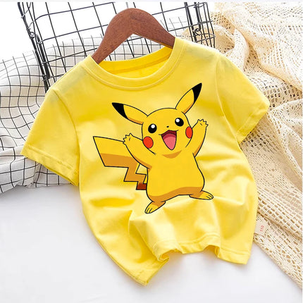 2026 Pokemons Kawaii T-shirts for Children Pikachu Cartoon Cute Short-sleeved Top Boys Girls Summer Fashion Kawaii T-shirt Gift