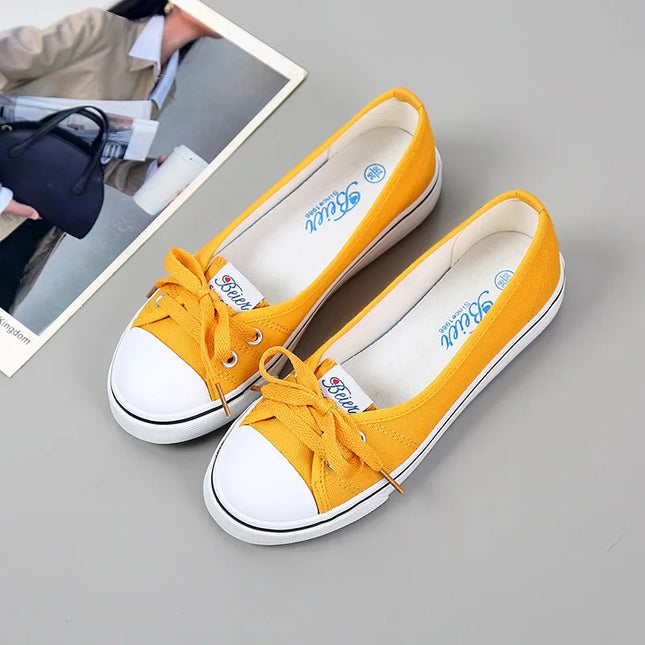 2026 Neue Damenschuhe Mode Canvas Flache Freizeitschuhe für Damen Bequeme Schnürschuhe mit flacher Sohle Designer Schuhe Zapatos Mujer