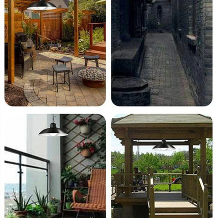 Solar Pendant Light Outdoor Waterproof LED Lamp Double-head Chandelier Decorations with Remote Control for Indoor Shed Barn Room