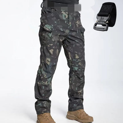 2025 Flap Pocket Men's Fleece Straight Leg Cargo Pants, Loose Casual Tactical Pants, Mens Work Pants for Hiking Climbing