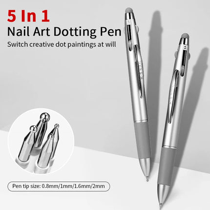 RSNAIL 1/2PCS Wooden Double Head Nail Art Brush Silicone Carving Pen Nail Supplies Carving Flower Painting Pen for Nail Art Tool