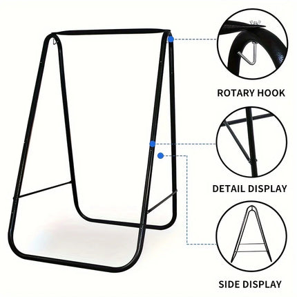 Free-Standing Hanging Chair Set with Metal Stand, Capacity Indoor/Outdoor Swing Chair, Portable Hammock Chair for Patio/Garden
