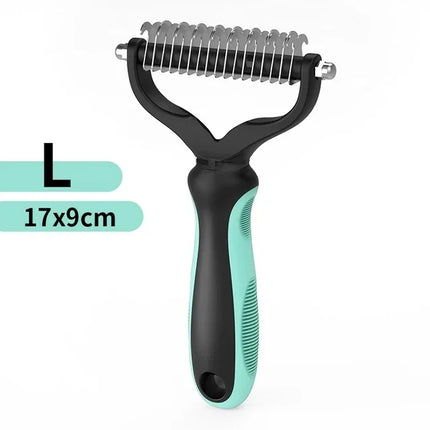 Cat Hair Removal Comb Dog Hair Removal Brush Stainless Steel Double Sided Pet Grooming Brush Removing Tangles Cat - product i