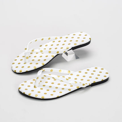 Polka Dot Flip-Flops, Women's Non-Slip Soft-Soled Sandals, Outdoor Beach Vacation Casual Beach Shoes
