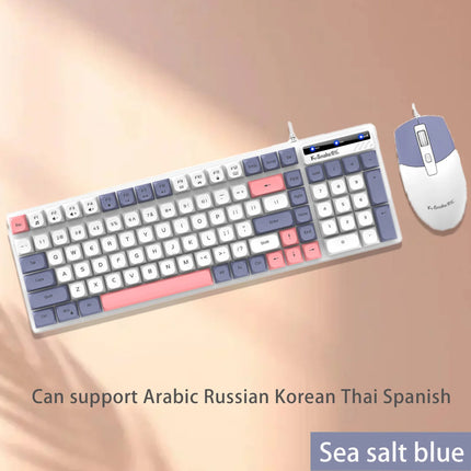 K-Snake KM100 Wired Fashion Keyboard and Mouse Set USB Laptop Office Universal Keyboard and Mouse Set - product image from BS
