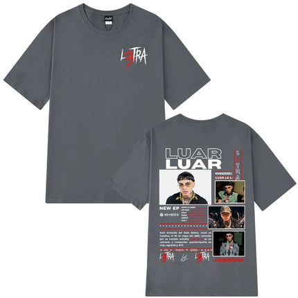 Rapper Luar La L 2025 Album L3TRA T Shirts Men's Women Hip Hop Fashion Short Sleeve T-shirts Cotton Oversized Streetwear T-shirt