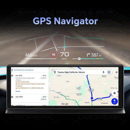 K60 Pro Rearview DVR Android 14 DashCam Wireless CarPlay Android Auto Dual Lens 1080P Video Recorder GPS Navigation WIFI Reverse