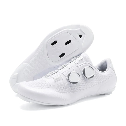 Speed Cycling Sneaker Men's Road Cycling Shoes Cleat Shoes Spd Shoes Cycling Flat Pedal Shoes Man Bike Outdoor Footwear White