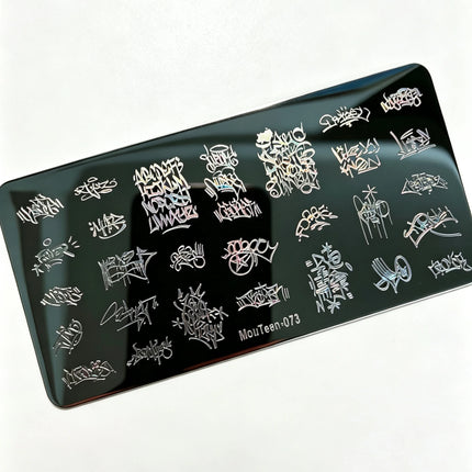 MouTeen263 Nail Stamping Plate Cursive English Word & Phrase Design Nail Art Template Romantic Letter Manicure Printing Tool