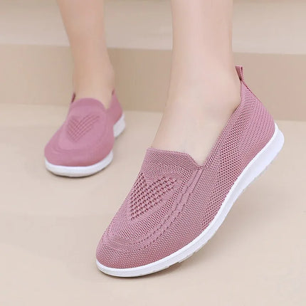 Comfortable casual women's shoes spring and summer breathable fabric uppers solid colors low-cut design soft and outdoor walking