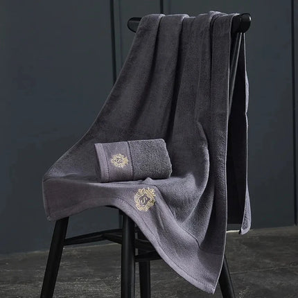 70x140cm Embroidered Cotton Towel Cover Oversized Bath Towel Blue White Bath Face Men Women Adult Personalized Gift Towels 수건 세트