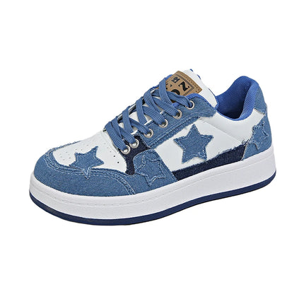 Summer Women's Sneakers New Star Thick Bottom Flat Patchwork Color Ladies Casual Shoes Fashion Anti-slip Women Vulcanize Shoes
