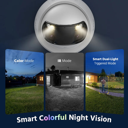 ANNKE FCD800 Outdoor PoE Surveillance Camera, 8MP Dual Lens 180° Panoramic, Motion Detection, Siren Alarm, Two-Way Audio, IP67, Local SD Storage