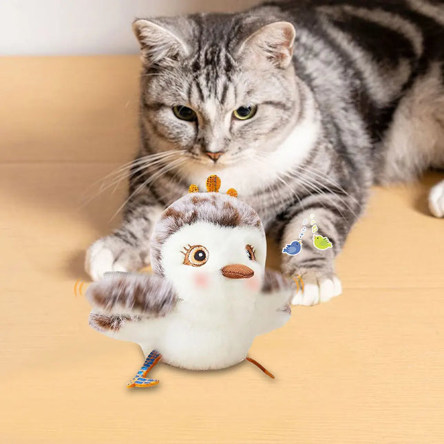Flapping Wings Sparrow Toys Rechargeable Simulated Chirping Bird Cat Toy Bird Chirping Cat Toy for - product image 2
