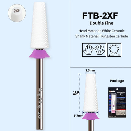 5-IN-1 Ceramic Nail Drill Bits for Efile Flat Top Left Right Hand Use Bit Hard & Soft Gel Removal Polishing Manicure Salon Tools