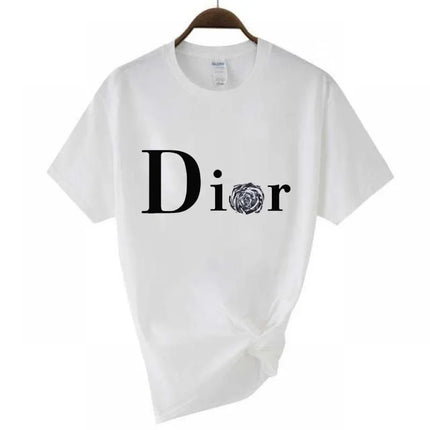 Men's and Women's Letter Printed Short Sleeved Shirt Basic  Round Neck T-shirt Fashionable Casual Short Sleeved Summer Brand New
