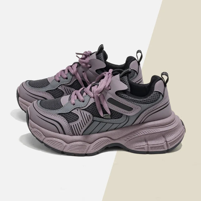 Silver Dad Shoes Unisex Foot Slimming Campus Sports Sneakers Breathable Lightweight Rubber Sole Round - product image 6