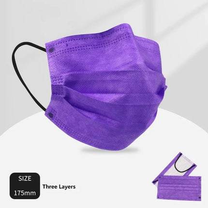 50Pcs 3/4 Layer Mask Face Masks Melt Blown Cloth Disposable Safety Anti-Dust Protective Masks Adults Non-wove Earloop Masque