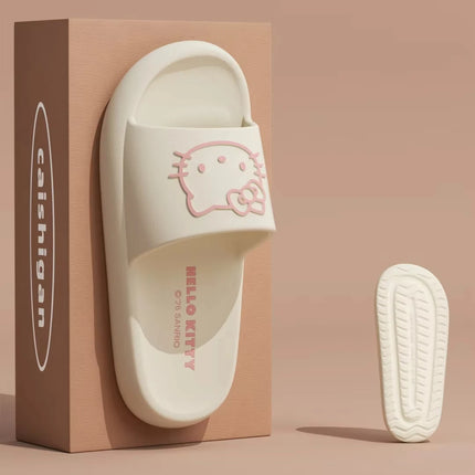 Hello Kitty Fashion Slippers, Non-Slip Thick-Soled Platform Sandals, Closed-Toe Mesh Shoes, Ideal for Home and Travel