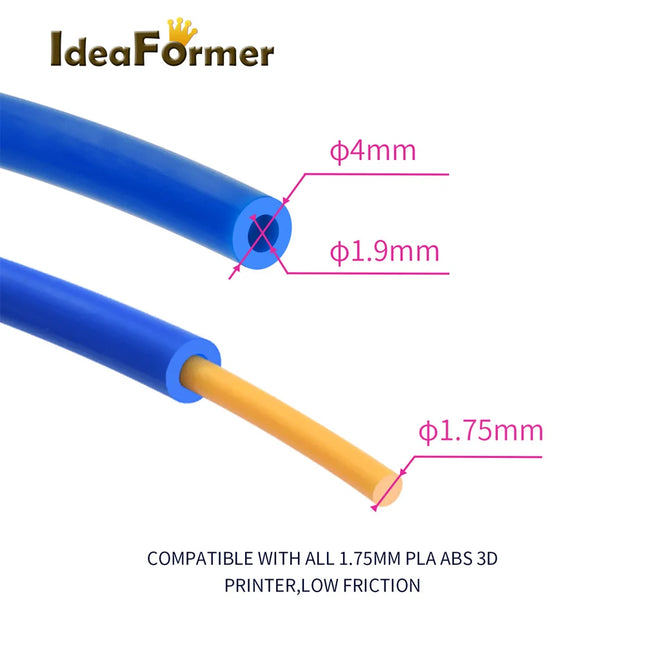 3D-Drucker-Kit 1,75 mm PTFE-Schlauch + Pneumatische Steckverbinder PC4-M6 & PC4-M10 + Cutter + MK8-Düse + Silikonabdeckung für Creality Ende